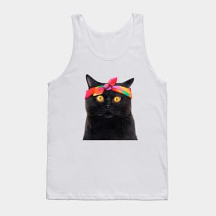 Black cat with bandana Tank Top